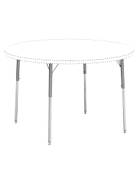 One slipper chair in the room with a small (18 tall x 18 round) glass/brass hourglass shape table beside the slipper chair. Lorell Classroom Adjustable Activity Table Legs Standard Height Chromesilver Mist Set Of 4 Office Depot