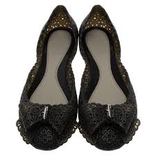 Salvatore Ferragamo Black Nilly Jelly Bow Ballet Flats Size 40 5
