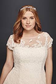 Oleg cassini cap sleeve illusion wedding dress $325 $749 size: Must Have Monday Oleg Cassini Plus Size Bridal Collection The Pretty Pear Bride Plus Size Bridal Magazine