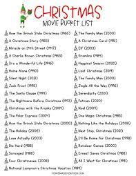 Christmas Movie List Printable