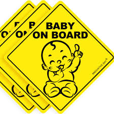 Buy Latest Design Baby On Board Sticker Sign 3 Pack Baby Board Baby Car Sticker Baby Car Decal Us Department Of Transportation Recommend Color Shape Kid Safety 5 By5 By Innovative Bay Online