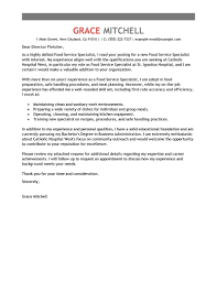 Best Food Service Specialist Cover Letter Examples Livecareer