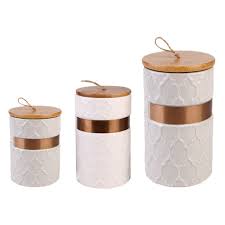 Any style or color of kitchen can be matched. High Quality White Porcelain Tea Coffee Airtight Kitchen Canister Sets Ceramic With Bamboo Lid Buy Canister Sets Ceramic Ceramic Canisters With Bamboo Lid Airtight Canister Product On Alibaba Com