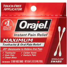 Orajel Maximum Toothache Oral Pain Relief Swabs 12 Count Walmart Com