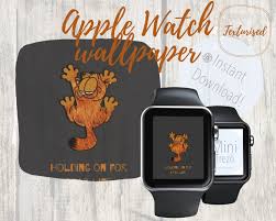 Inspired By Garfield Cat Apple Watch Wallpaper 38 42mm Instant Download Apple Watch Wallpaper Apple Watch Watch Wallpaper