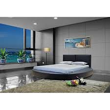 Despite the sleekness and functionality of the contemporary bed, there's no harm in adding some flair. Buy Greatime Modern Round Bed Queen Size Bed Black Color Contemporary Platform Bed Fully Upholstered Faux Leather Bed Easy Assembly Bed Frame With Headboard Online In Indonesia B01bo5t1c2