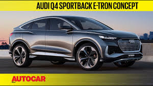 The audi q7 is currently the company's flagship suv which is offered in a 3.0 litre diesel engine that is mated to an 8 speed tiptroic automatic transmission and audi's exclusive quattro permanent all wheel drive system. Audi Q4 Sportback E Tron Concept Sleek Electric Coupe Suv First Look Autocar India Youtube