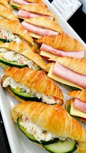 The version shown here has both strawberry jam and fresh rhubarb, so. Easy Quick Buttery Croissant Sandwiches Tea Party Food Wedding Food Food Inspiration