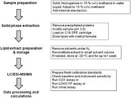 flow chart showing the main steps for the lc esi ms ms