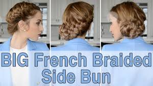 French braids have been really in style for a while. Big French Braided Side Bun Hairstyle Fancy Hair Tutorial Youtube