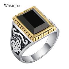 Maybe you would like to learn more about one of these? Vintage Black Rectangular Stone Signet Ring Men Accessories Antique Go