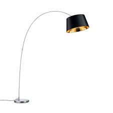 Stehleuchte Linz In Chrom Schirm Schwarz Gold E27 Max 60w