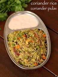 Coriander Rice Recipe Cilantro Rice Coriander Pulao Recipe Recipe Pulao Recipe Rice Recipes Indian Food Recipes Vegetarian