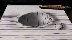 How To Make A 3d Hole With Lines Easy Hole Drawing Easy 3d Drawing 3d Drawings