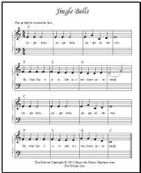Printable sheet music for easy piano. Jingle Bells Sheet Music For Beginner Piano Students