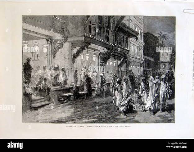 English: 'The Feast of Lanterns at Bombay', 1875 Views from the ILLUSTRATED LONDON NEWS and The Graphic (some with later hand coloring, all from ebay auctions): 'Loodhianah on the Sutlej'*, 1846 '