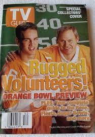 Tv Guide Peyton Manning Phillip Fulmer Tennessee 12 27 97 1 2 98 No Tv Guide Orange Bowl Manning