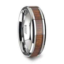 Oahu Men S Tungsten Wedding Ring With Koa Wood Inlay 4mm 6mm 8mm 10mm 12mm Mens Wedding Rings Tungsten Wood Inlay Rings Tungsten Wood Rings