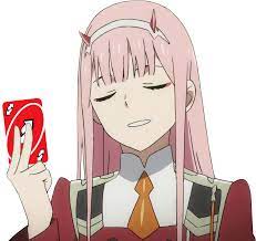 Couldn't find any uno cards in the emoticons. Zero Two Uno Reverse Card Darlinginthememes