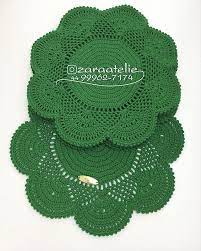 nosso sousplat majestoso ja e o maior sucesso esse kit verde com 8 lugares viaja hoje pra casa e sousplat croche sousplat de croche grafico souplat de croche