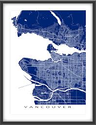 Vancouver Map Print Canada Colors Vancouver Map Map Print Map Art Print
