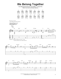 On this page i have collected popular melodies and arranged them with easy big guitar tab notation but without sheet music. We Belong Together From Toy Story 3 Easy Guitar Tab Sheet Music