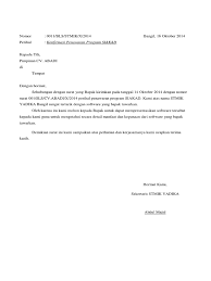 Dapat anda lihat bahwasanya di dalam surat lamaran tersebut. Surat Balasan Semi Block Style