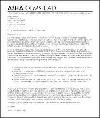 Human Resources Coordinator Cover Letter Sample Cover Letter Templates Examples
