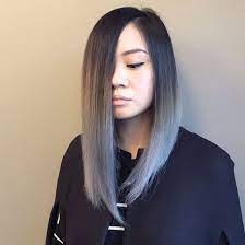 granny grey long bob haar styling kurze haare ombre graues ombre haar