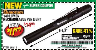Harbor Freight Tools Coupon Database Free Coupons 25 Percent Off Coupons Toolbox Coupons Quantum 140 Lumen Rechargeable Pen Light