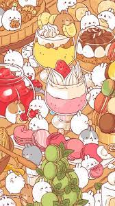 Ver más fondos de gráficos y dibujos. Be Positive Molang Wallpapers I Think This Was Naver Molang Wallpaper Kawaii Wallpaper Cute Kawaii Drawings