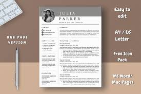 / 37+ teacher resume samples. Teacher Resume Template With Photo Word Pages By Lemonstudiocreations Thehungryjpeg Com
