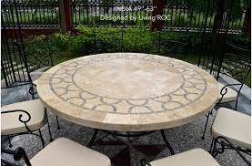 60cm Outdoor Garden Round Mosaic Stone Marble Dining Table India Di 2020 Meja Taman Patio