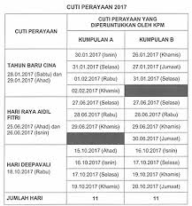 Cuti umum & cuti sekolah malaysia 2017. Takwim Kalendar Cuti Penggal Sekolah 2017