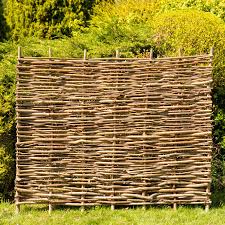 Fixed wooden and willow trellis panels. Hazel Hurdles Fencing Panel 1 82m X 1 37m 6ft X 4ft 6in By Papillon 89 99