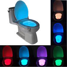smart bathroom toilet nightlight led body motion activated on off seat sensor lamp 8 multicolour toilet lamp bathroom night light toilet bowl light bowl light