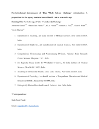 (sendirian berhad) sdn bhd malaysia company is the one that can be easily started by foreign owners in malaysia. Pdf Psychobiological Determinants Of Blue Whale Suicide Challenge Victimization A Proposition For The Agency Mediated Mental Health Risk In New Media Age