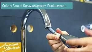 The faucet head detaches from the spout and has a hose attached. Pull Down Kitchen Faucet Spray Head Replacement Youtube