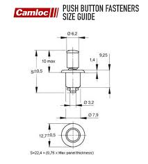 Speciality Fasteners Push Button Quarter Turn Fastener 0 7 2 3mm Panel Thickness