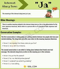 Ja Meaning What Does Ja Mean In Texting With Useful Examples 7 E S L In 2020 Other Ways To Say Learn English Meant To Be