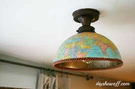 Thrifty Diy Shade Replacement Using A Globe Ceiling Lights Diy Globe Light Fixture Globe Ceiling Light