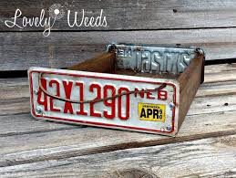 Repurposed License Plate Tray Old License Plates License Plate Crafts License Plate