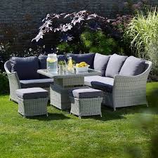 Bramblecrest Monterey Corner Dining With Adjustable Mini Rattan Table Garden Furniture Design Rattan Corner Dining Set Luxury Garden Furniture