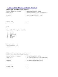 Check spelling or type a new query. Soal Essay Analisis Peluang Usaha Goresan