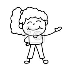 Dibujo A Mano Personas Felices Nina Ilustracion Vectorial Pinturas Para La Pared Cuadros Joven Optimista Carta Blanca Myloview Es