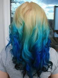 She opts for an electric midnight blue shade to really intrigue the eyes, with a few subtle highlights found near the roots to tame down the contrast a bit. Ombre Blue Hair Blonde Novocom Top
