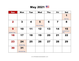 You will get to understand the relevance of a calendar in your everyday life when you review the following short article.the very first factor why calendars are crucial is to organize your days, periods, months, and also years. 33 Printable Free May 2021 Calendars With Holidays Onedesblog