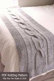 Bed Runner Knitting Pattern River Of Dreams Cable Blanket Etsy Bed Runner Orme Battaniyeler Orgu