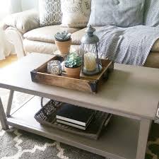 Coffee Table Styling Gray Wash Coffee Table Tray With Succulents And Candles T Coffee Table Decor Tray Simple Coffee Table Coffee Table Styling Living Rooms