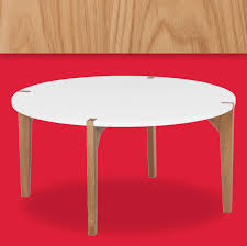 Classic pair neal small translucent pale blue perspex origami tables, side by side coffee tables, end tables. Universal Expert Abacus Round Coffee Table Mid Century Modern Small Space Living Room Accent With Solid Wood Legs Easy Assembly Oak And White Buy Online In Saint Vincent And The Grenadines At